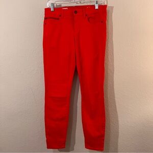Gap 1969 Legging Jeans Fiery Red Stretch Skinny Size 27